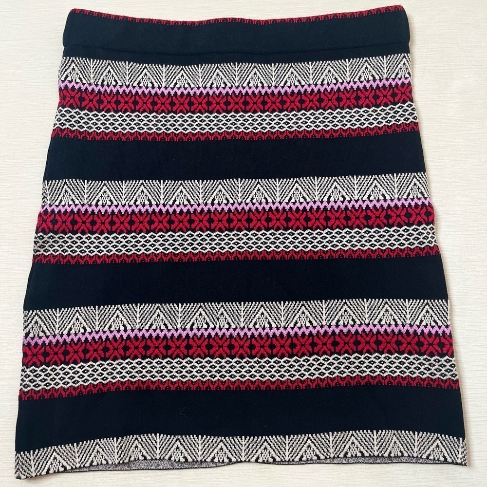 Free People Fair Isle Knit Skirt Nordic Pattern Preppy Cozy Boho Mini